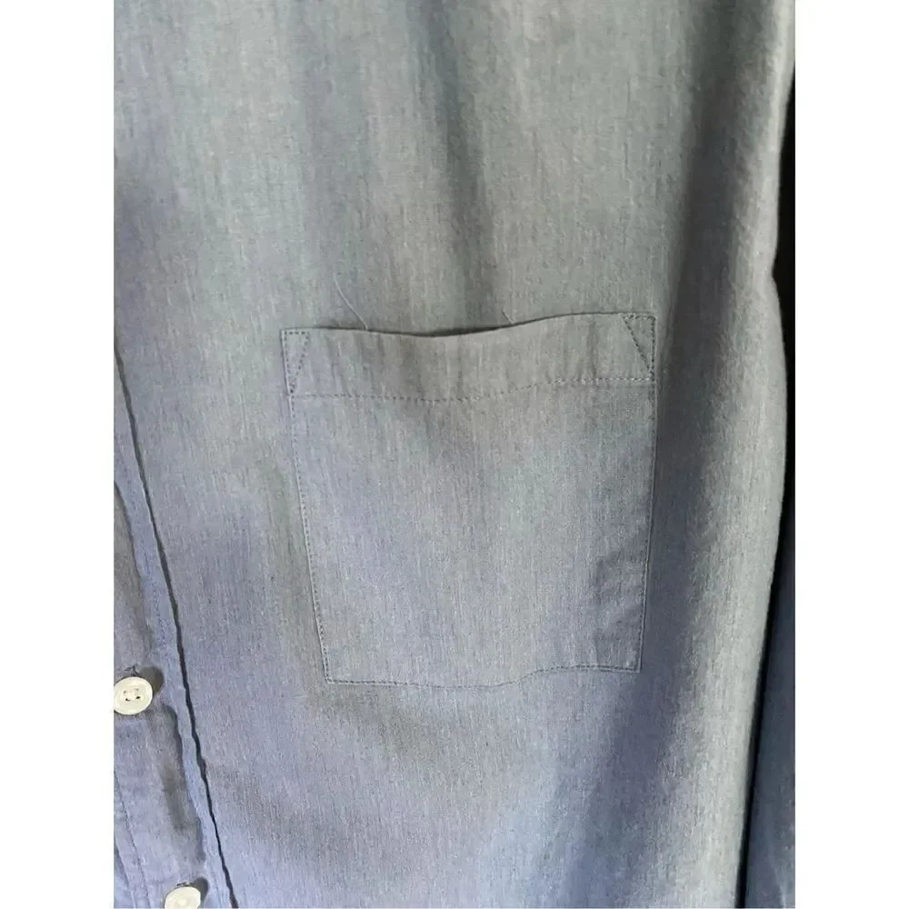J Crew Mercantile flex, men’s blue button, front shirt, size large